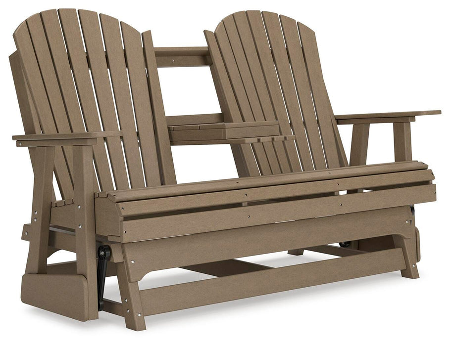 Hyland wave Outdoor Glider Loveseat - CasaBella Furniture (San Antonio, TX)
