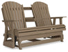 Hyland wave Outdoor Glider Loveseat - CasaBella Furniture (San Antonio, TX)