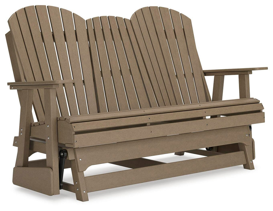 Hyland wave Outdoor Glider Loveseat - CasaBella Furniture (San Antonio, TX)