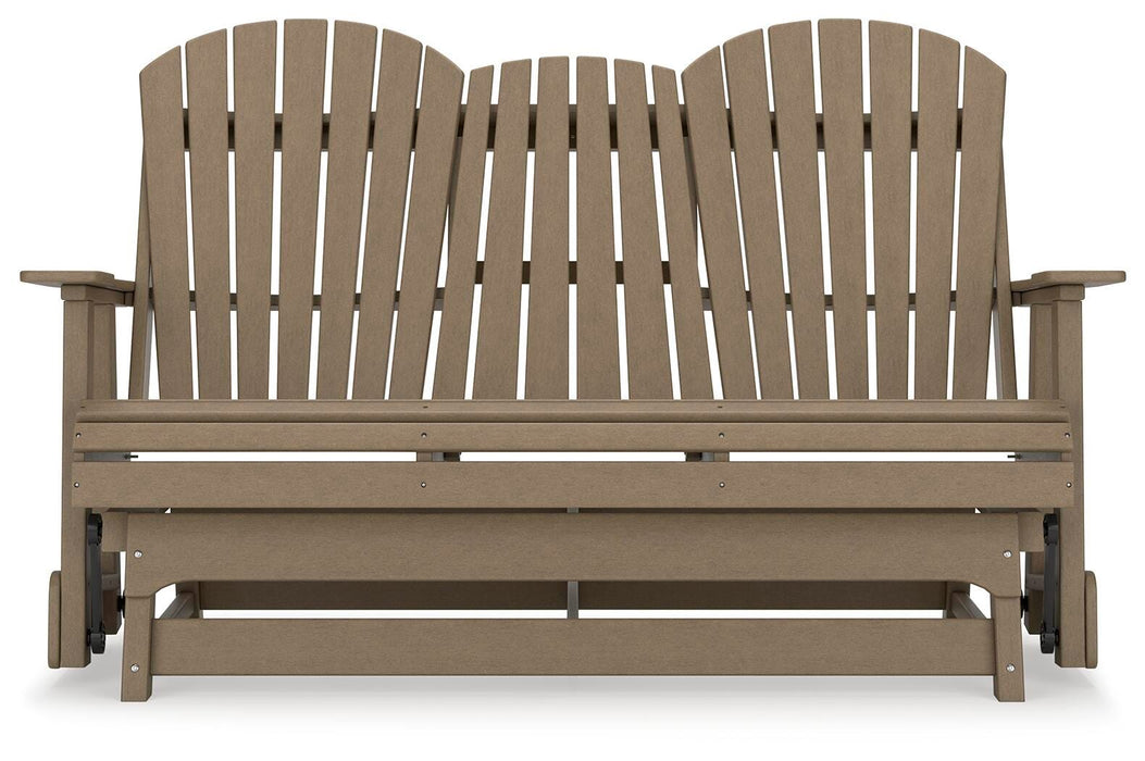 Hyland wave Outdoor Glider Loveseat - CasaBella Furniture (San Antonio, TX)