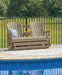 Hyland wave Outdoor Glider Loveseat - CasaBella Furniture (San Antonio, TX)