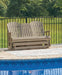 Hyland wave Outdoor Glider Loveseat - CasaBella Furniture (San Antonio, TX)