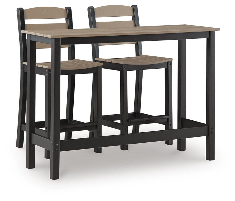 Shoreline Beach Outdoor Counter Table and 2 Barstools - CasaBella Furniture (San Antonio, TX)