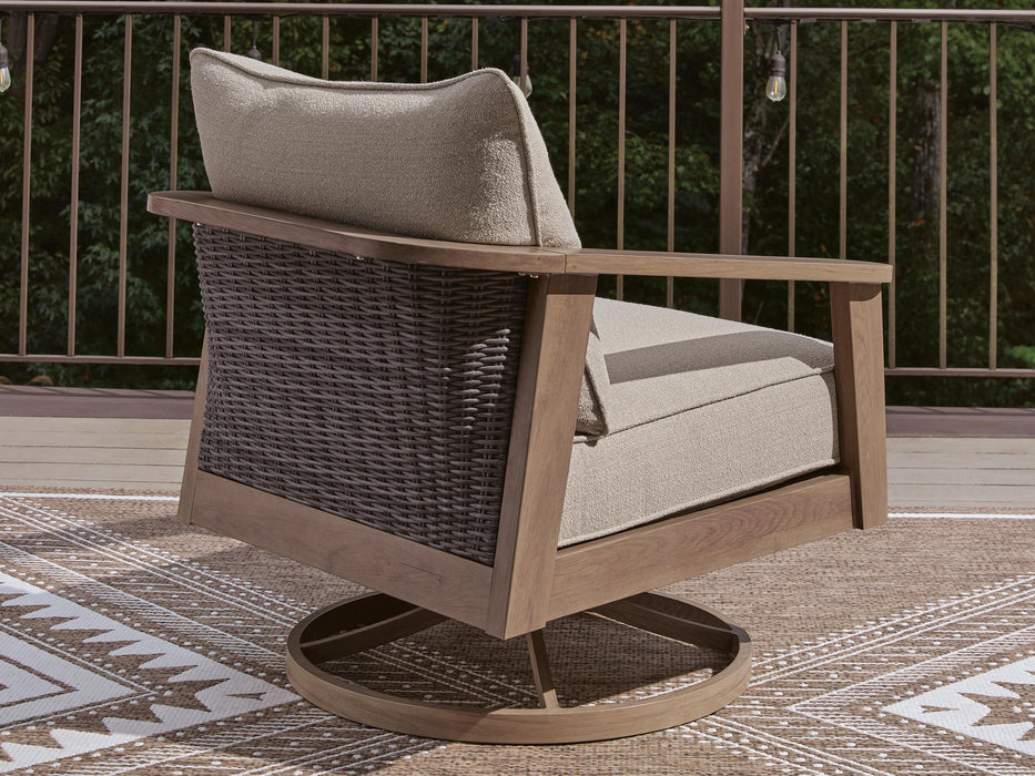 Harmony Headlands Outdoor Swivel Lounge with Cushion - CasaBella Furniture (San Antonio, TX)
