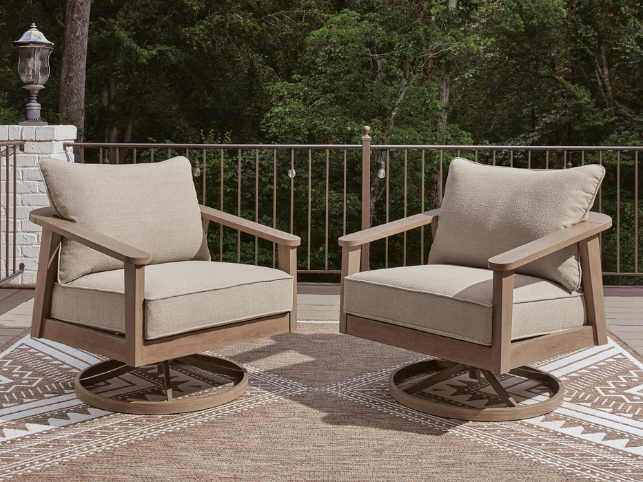 Harmony Headlands Outdoor Swivel Lounge with Cushion - CasaBella Furniture (San Antonio, TX)