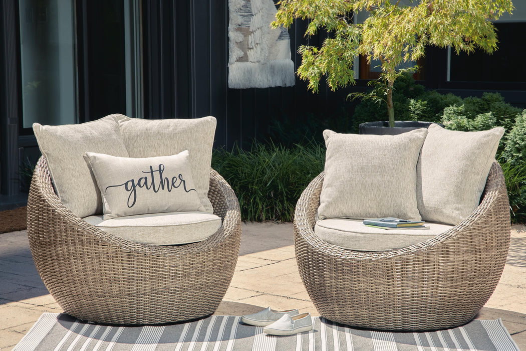 Danson Swivel Lounge with Cushion (Set of 2) - CasaBella Furniture (San Antonio, TX)
