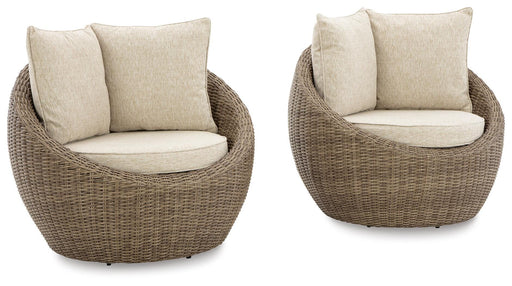 Danson Swivel Lounge with Cushion (Set of 2) - CasaBella Furniture (San Antonio, TX)