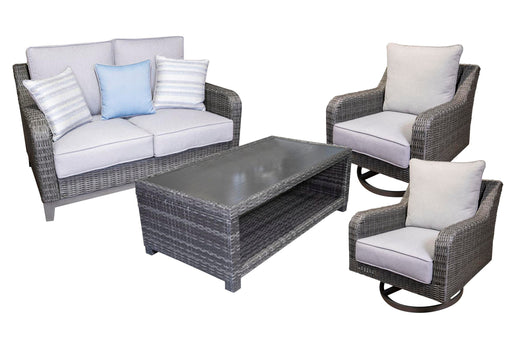 Elite Park Outdoor Loveseat, Lounge Chairs and Cocktail Table - CasaBella Furniture (San Antonio, TX)