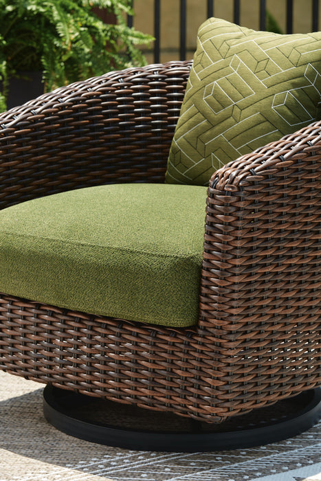 Horizon Hall Outdoor Swivel Lounge Chair with Cushion - CasaBella Furniture (San Antonio, TX)