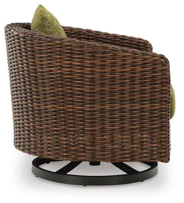 Horizon Hall Outdoor Swivel Lounge Chair with Cushion - CasaBella Furniture (San Antonio, TX)