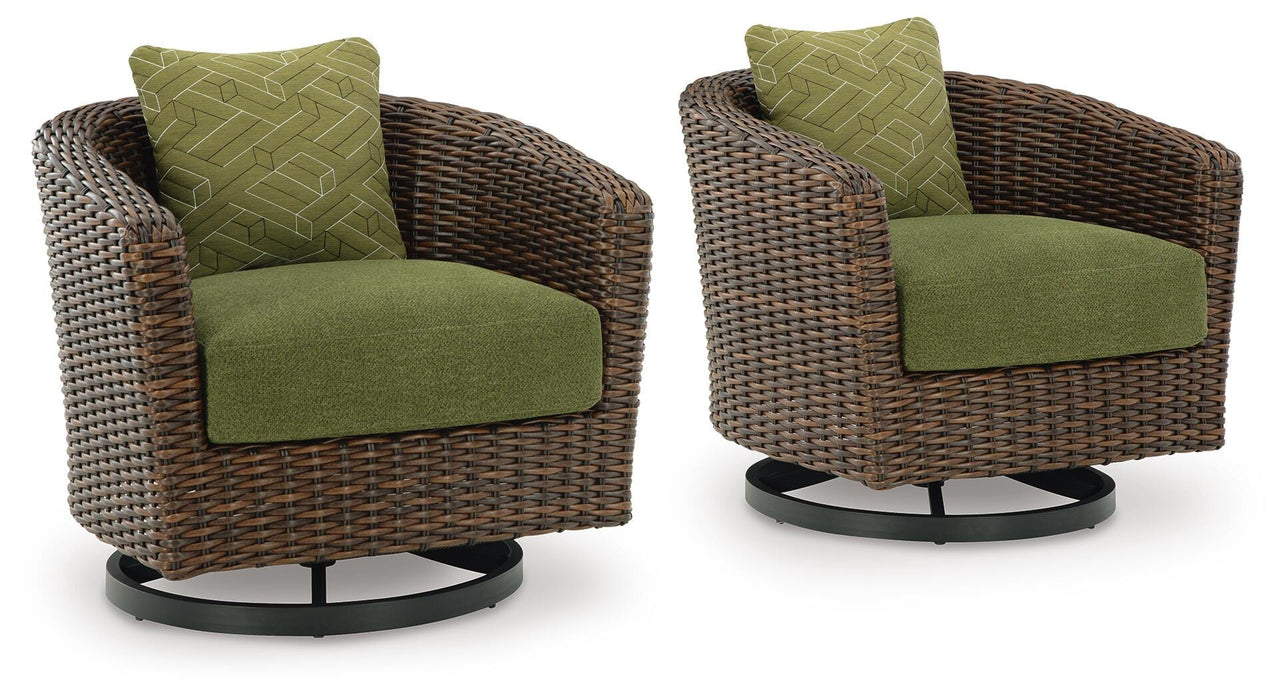 Horizon Hall Outdoor Swivel Lounge Chair with Cushion - CasaBella Furniture (San Antonio, TX)