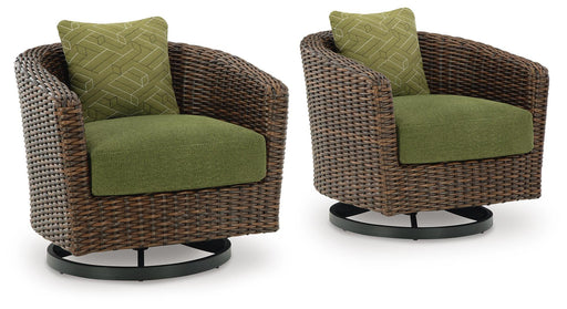 Horizon Hall Outdoor Swivel Lounge Chair with Cushion - CasaBella Furniture (San Antonio, TX)