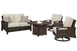Paradise Trail Outdoor Loveseat, Lounge Chairs and Fire Pit Table - CasaBella Furniture (San Antonio, TX)