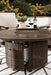 Paradise Trail Paradise Trail Fire Pit Table with 4 Nuvella Swivel Lounge Chairs - CasaBella Furniture (San Antonio, TX)