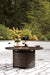 Paradise Trail Paradise Trail Fire Pit Table with 4 Nuvella Swivel Lounge Chairs - CasaBella Furniture (San Antonio, TX)