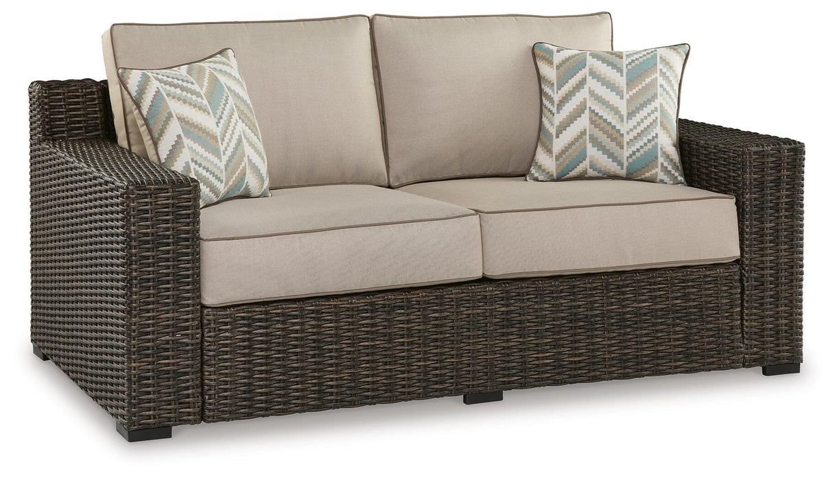 Coastline Bay Outdoor Loveseat with Cushion - CasaBella Furniture (San Antonio, TX)
