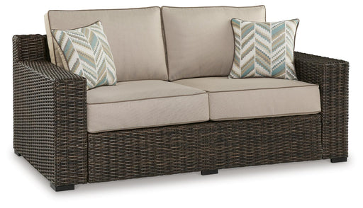 Coastline Bay Outdoor Loveseat with Cushion - CasaBella Furniture (San Antonio, TX)