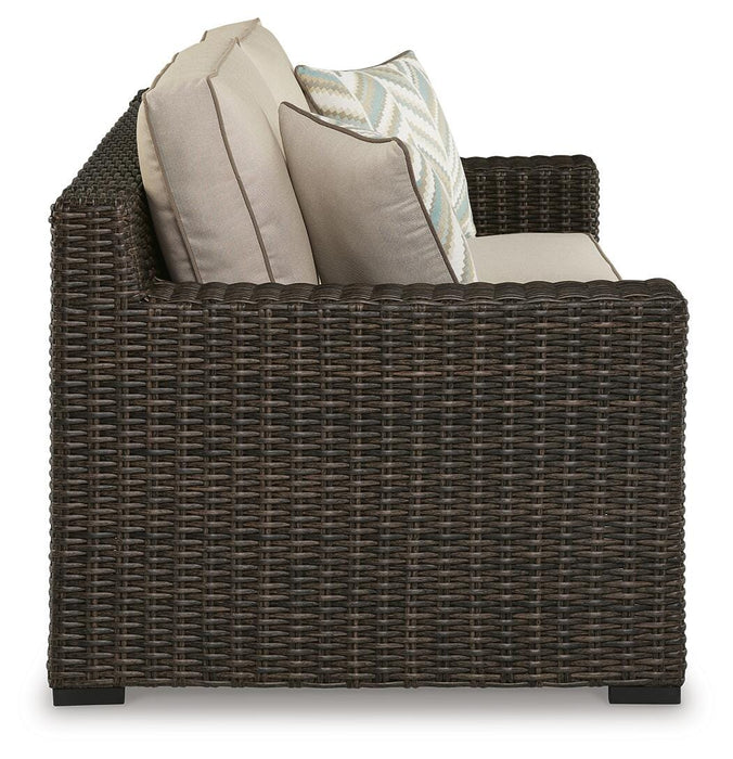 Coastline Bay Outdoor Loveseat with Cushion - CasaBella Furniture (San Antonio, TX)