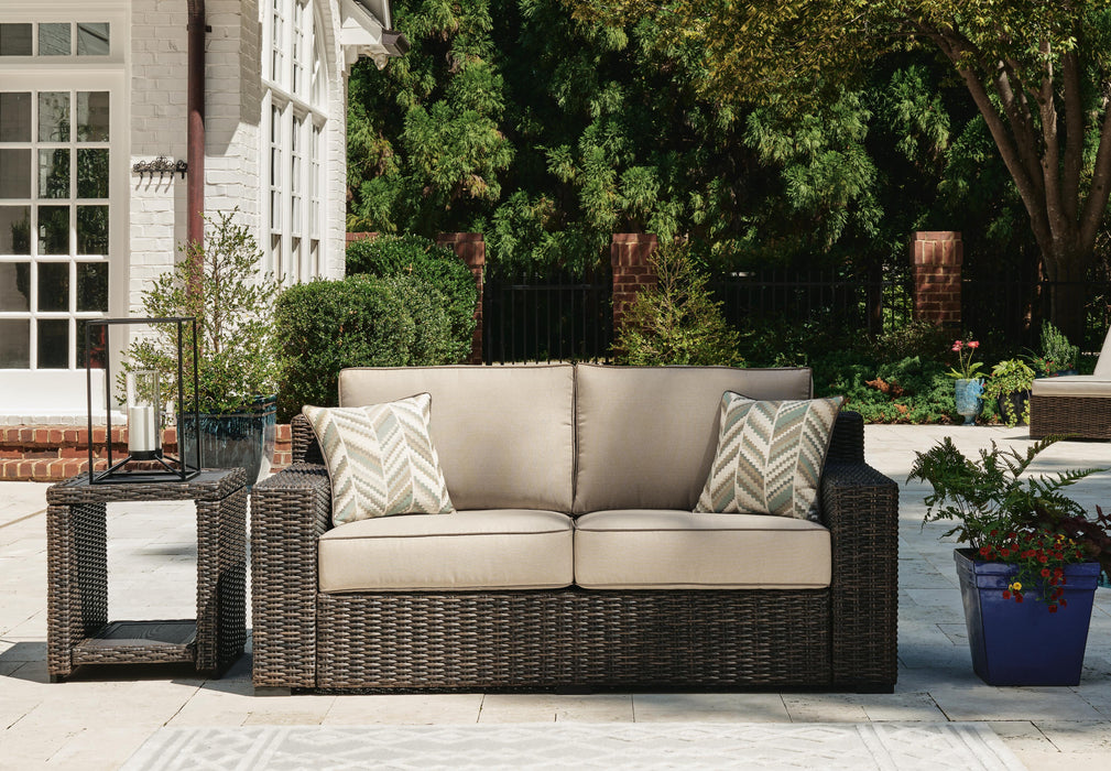 Coastline Bay Outdoor Loveseat with Cushion - CasaBella Furniture (San Antonio, TX)