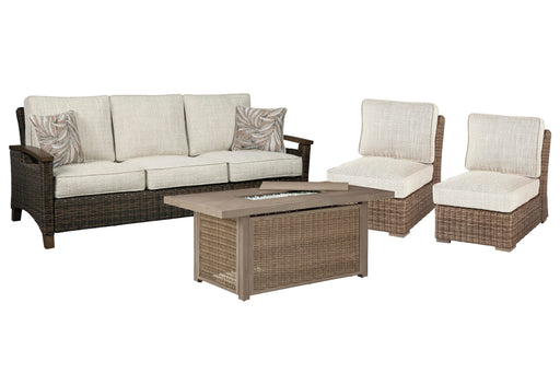 Beachcroft Outdoor Sofa, Lounge Chairs and Fire Pit - CasaBella Furniture (San Antonio, TX)