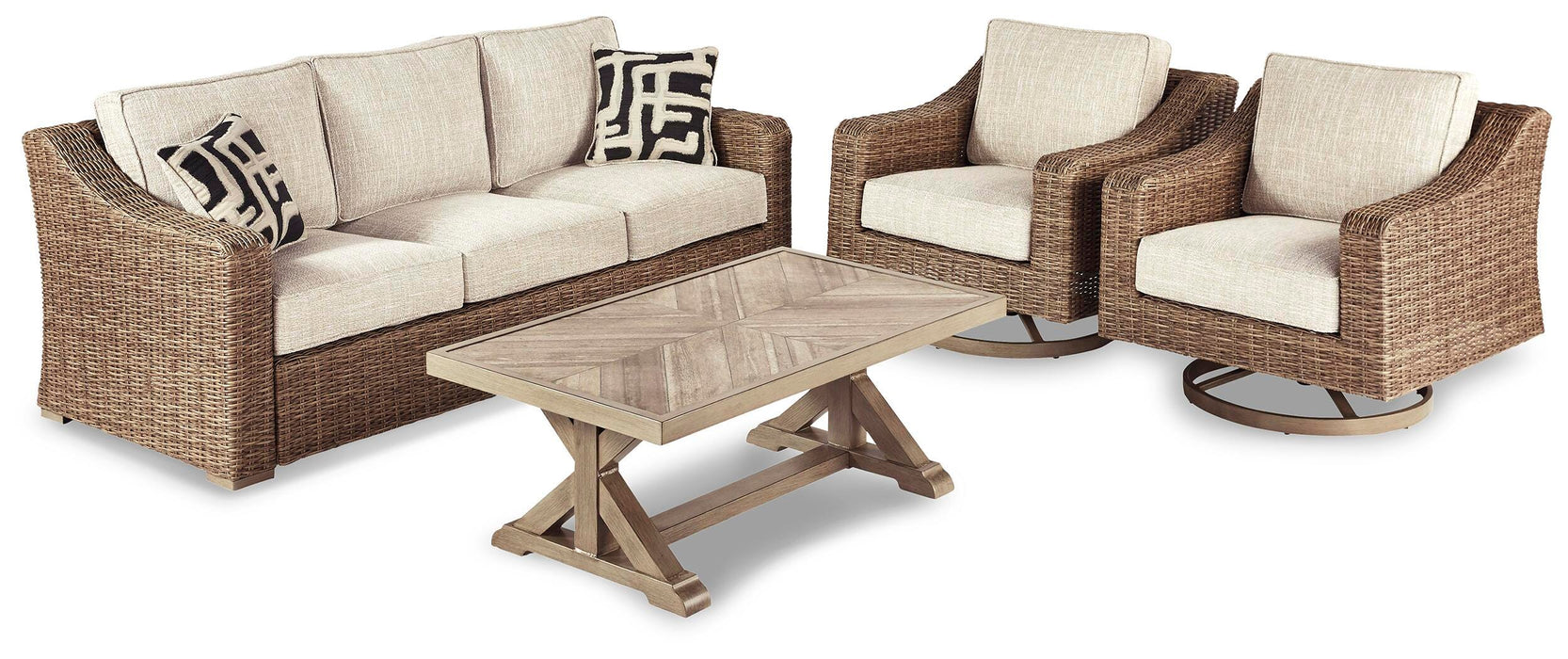 Beachcroft Outdoor Conversation Set - CasaBella Furniture (San Antonio, TX)