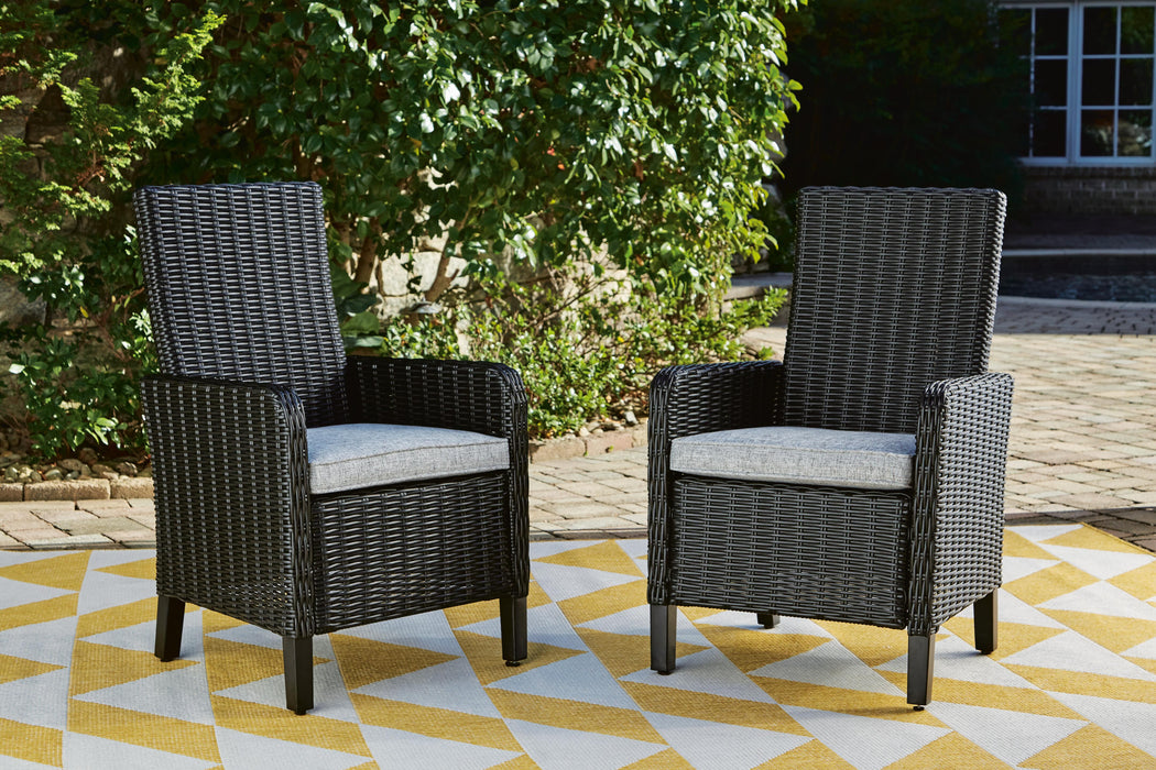 Beachcroft Outdoor Arm Chair with Cushion (Set of 2) - CasaBella Furniture (San Antonio, TX)
