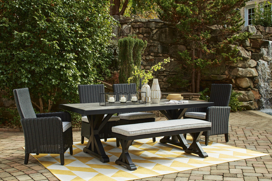 Beachcroft Outdoor Bench with Cushion - CasaBella Furniture (San Antonio, TX)