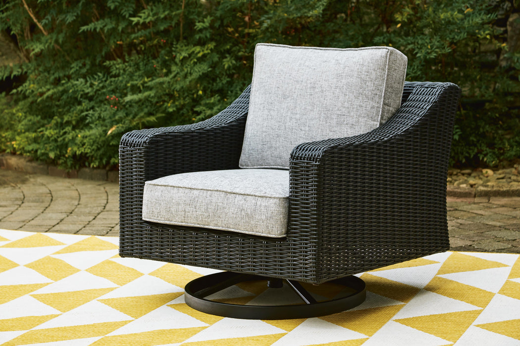 Beachcroft Outdoor Swivel Lounge with Cushion - CasaBella Furniture (San Antonio, TX)