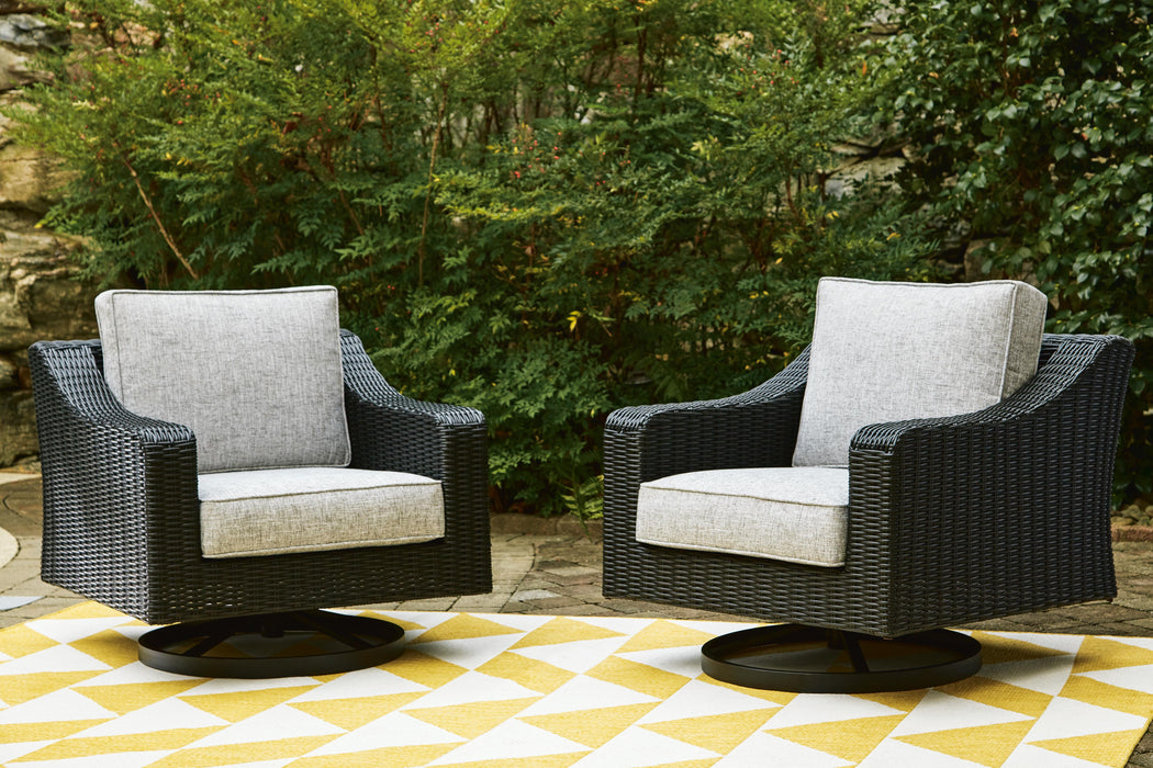 Beachcroft Outdoor Swivel Lounge with Cushion - CasaBella Furniture (San Antonio, TX)