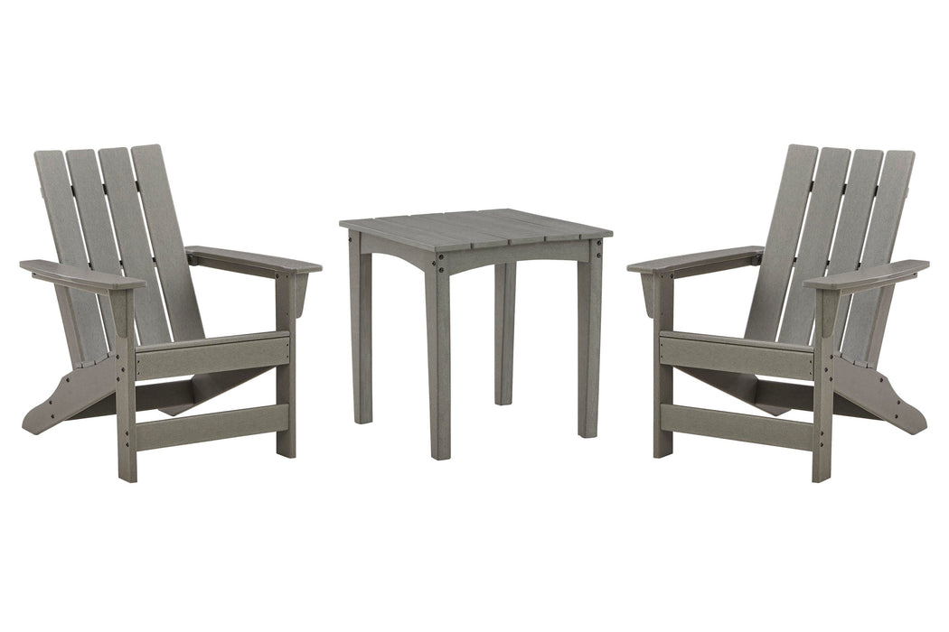 Visola Outdoor Adirondack Chair Set with End Table - CasaBella Furniture (San Antonio, TX)