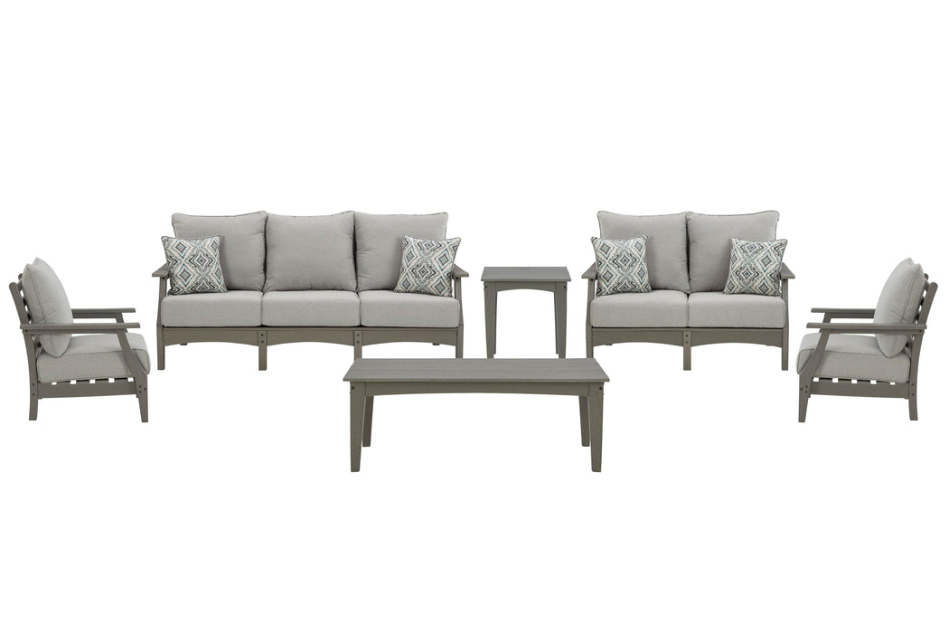 Visola Outdoor Sofa and Loveseat Set - CasaBella Furniture (San Antonio, TX)