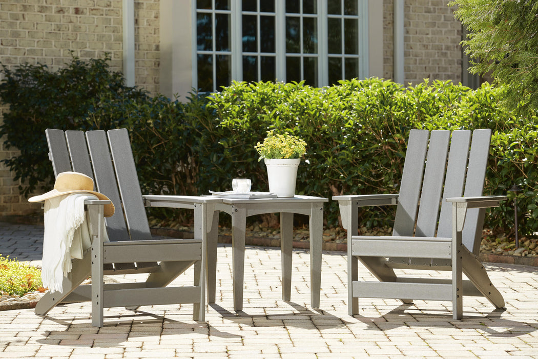 Visola Outdoor Adirondack Chair Set with End Table - CasaBella Furniture (San Antonio, TX)