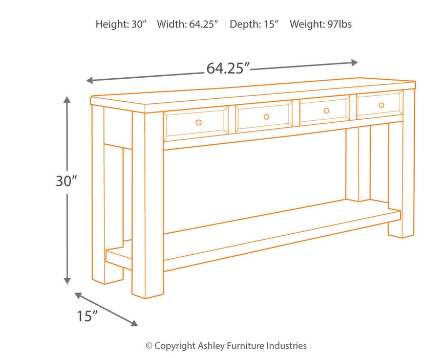 Gavelston Sofa/Console Table - CasaBella Furniture (San Antonio, TX)