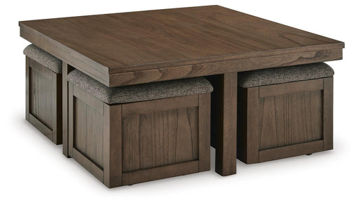 Boardernest Coffee Table with 4 Stools - CasaBella Furniture (San Antonio, TX)
