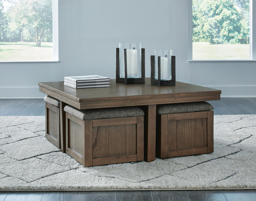 Boardernest Coffee Table with 4 Stools - CasaBella Furniture (San Antonio, TX)