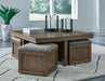 Boardernest Coffee Table with 4 Stools - CasaBella Furniture (San Antonio, TX)