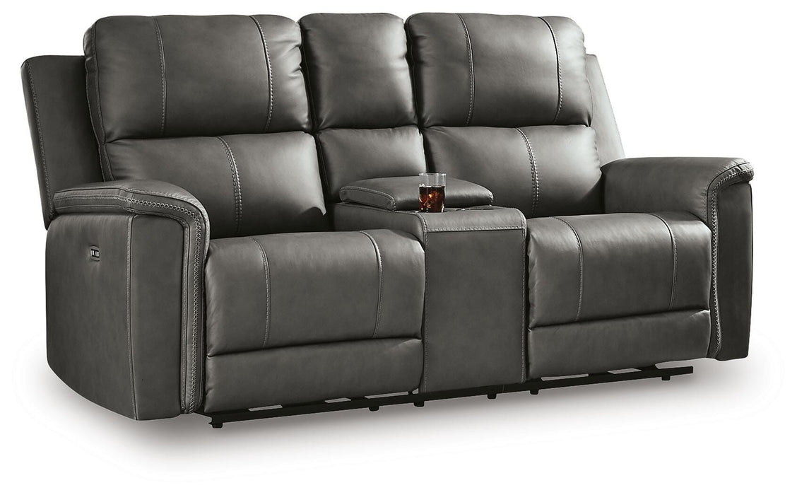 Bleckley Power Reclining Loveseat with Console - CasaBella Furniture (San Antonio, TX)