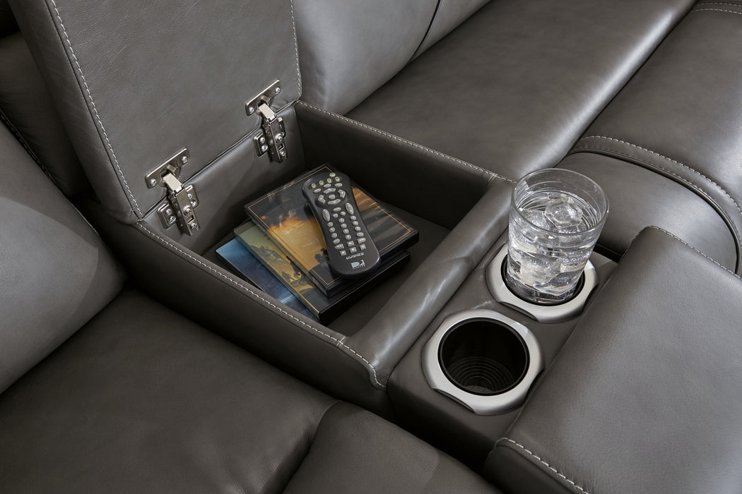 5Z - Pittson Power Reclining Sectional Loveseat with Console - CasaBella Furniture (San Antonio, TX)