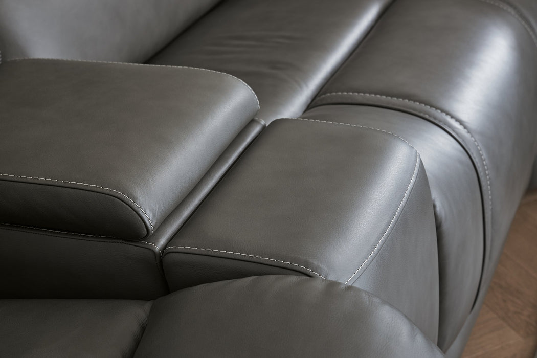 5Z - Pittson Power Reclining Sectional Loveseat with Console - CasaBella Furniture (San Antonio, TX)