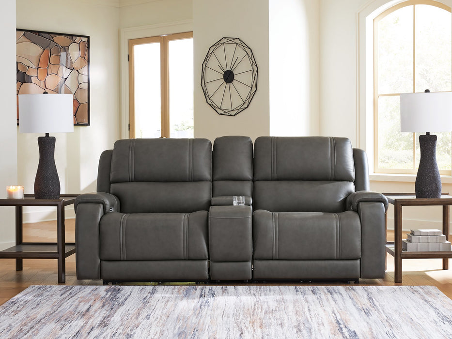 5Z - Pittson Power Reclining Sectional Loveseat with Console - CasaBella Furniture (San Antonio, TX)