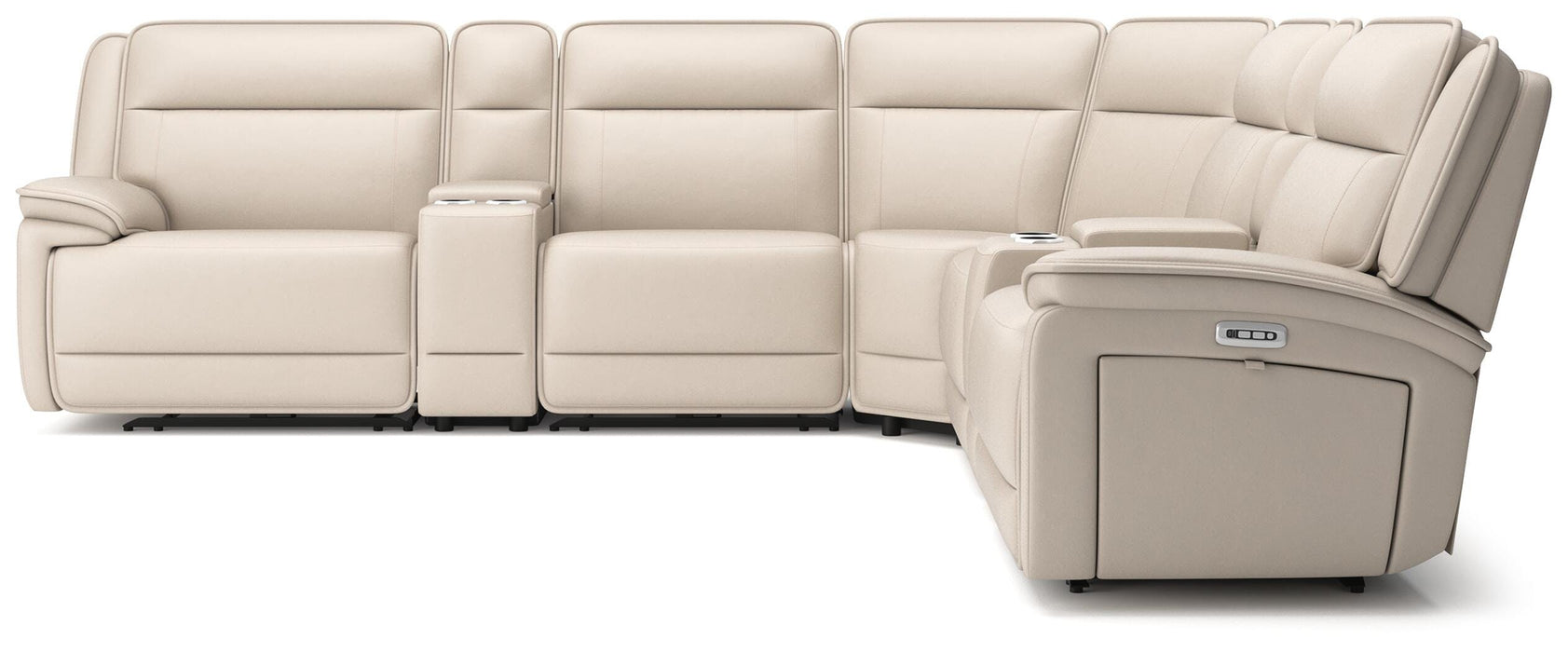 Double Deal Reclining Sectional with 2 Consoles - CasaBella Furniture (San Antonio, TX)