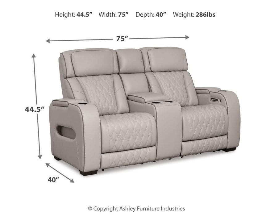 Boyington Power Reclining Loveseat with Console - CasaBella Furniture (San Antonio, TX)