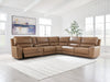 DeepWakes Reclining Sectional with Storage Console - CasaBella Furniture (San Antonio, TX)