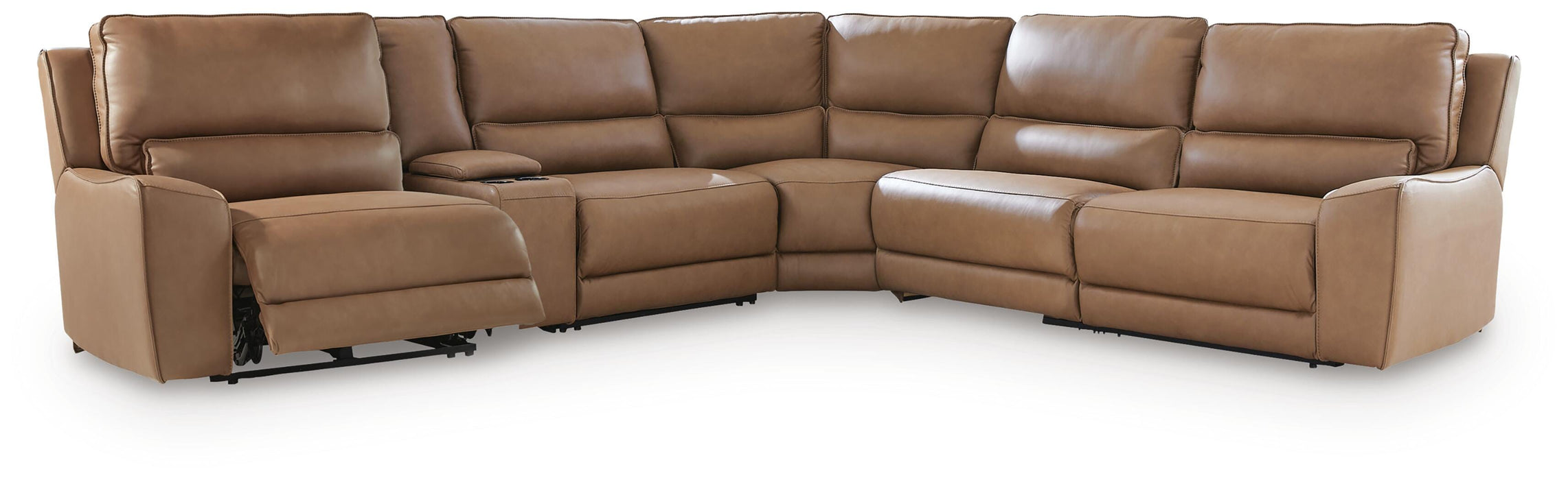 DeepWakes Reclining Sectional with Storage Console - CasaBella Furniture (San Antonio, TX)