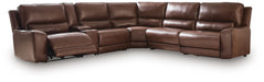DeepWakes Reclining Sectional with Storage Console - CasaBella Furniture (San Antonio, TX)