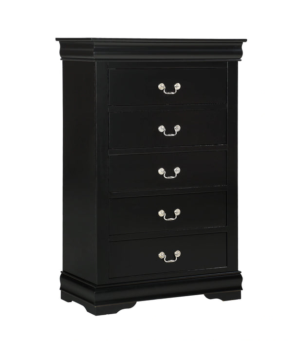 Crown Mark Furniture Louis Philip Drawer Chest in Black image