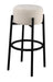 Leonard Upholstered Backless Round Stools White and Black (Set of 2) - CasaBella Furniture (San Antonio, TX)