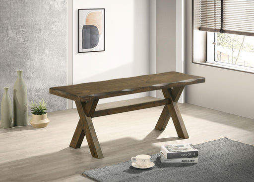 Alston X-shaped Dining Bench Knotty Nutmeg - CasaBella Furniture (San Antonio, TX)