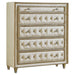 Antonella 5-drawer Upholstered Chest Ivory and Camel - CasaBella Furniture (San Antonio, TX)