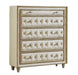 Antonella 5-drawer Upholstered Chest Ivory and Camel - CasaBella Furniture (San Antonio, TX)
